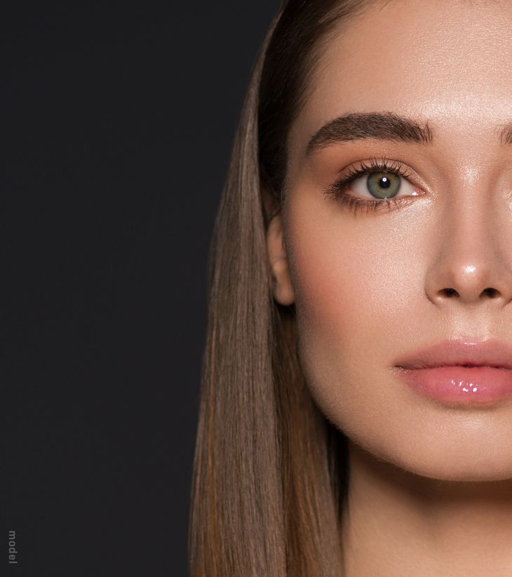 close up of a woman's face